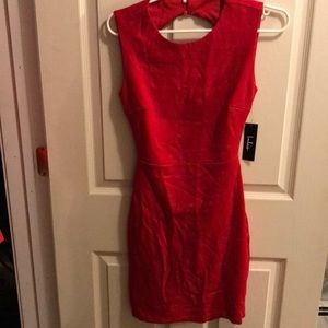LuLus red open back dress small
